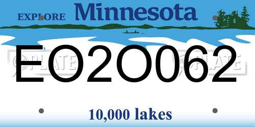 EO2O062 Minnesota License Plate