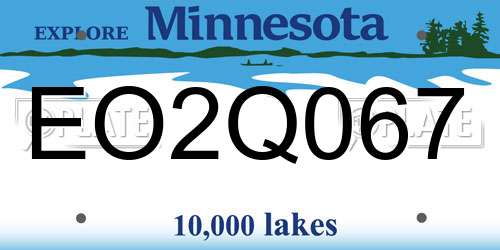 EO2Q067 Minnesota License Plate
