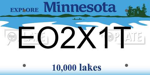 EO2X1T Minnesota License Plate