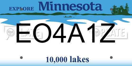EO4A1Z Minnesota License Plate