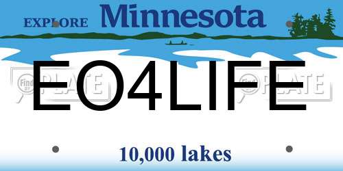EO4LIFE Minnesota License Plate
