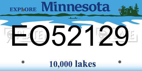 EO52129 Minnesota License Plate