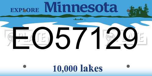 EO57129 Minnesota License Plate