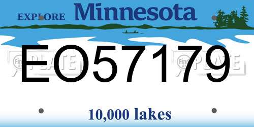 EO57179 Minnesota License Plate
