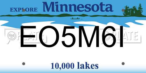 EO5M6I Minnesota License Plate