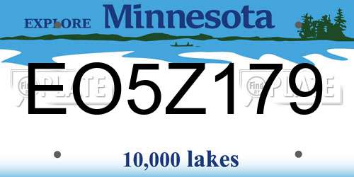 EO5Z179 Minnesota License Plate