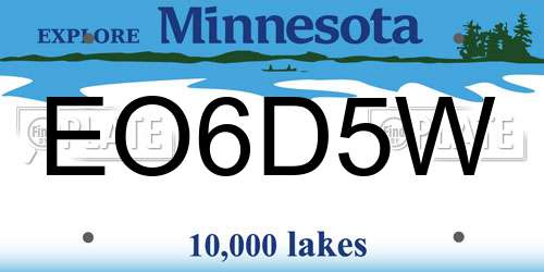 EO6D5W Minnesota License Plate