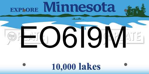 EO6I9M Minnesota License Plate
