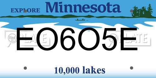 EO6O5E Minnesota License Plate