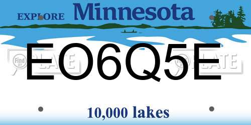 EO6Q5E Minnesota License Plate