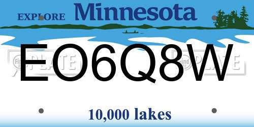 EO6Q8W Minnesota License Plate