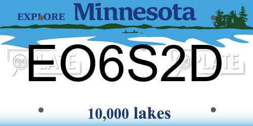 EO6S2D Minnesota License Plate