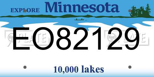 EO82129 Minnesota License Plate