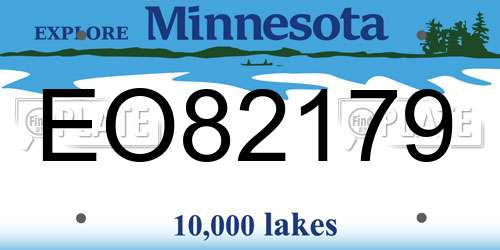 EO82179 Minnesota License Plate