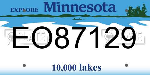 EO87129 Minnesota License Plate