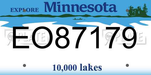 EO87179 Minnesota License Plate