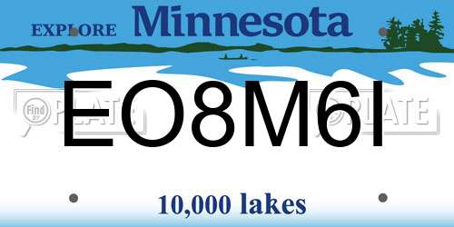 EO8M6I Minnesota License Plate
