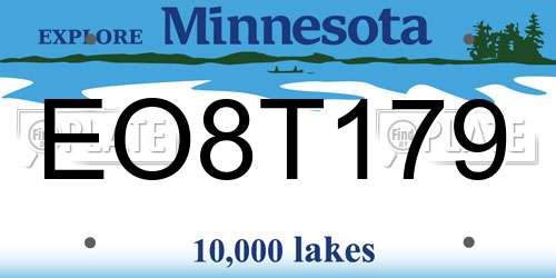 EO8T179 Minnesota License Plate