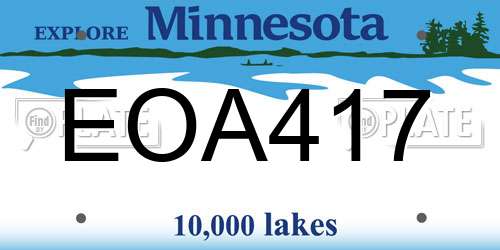 EOA417 Minnesota License Plate