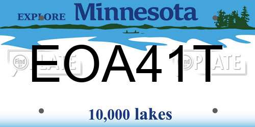 EOA41T Minnesota License Plate