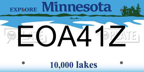 EOA41Z Minnesota License Plate