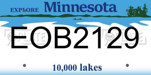 EOB2129 Minnesota License Plate