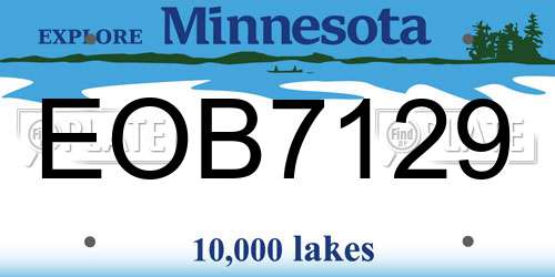 EOB7129 Minnesota License Plate