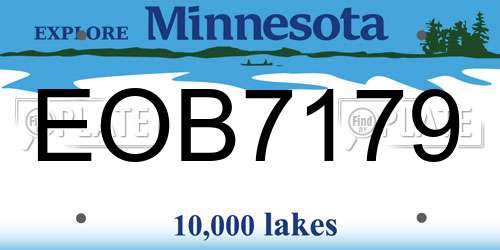 EOB7179 Minnesota License Plate