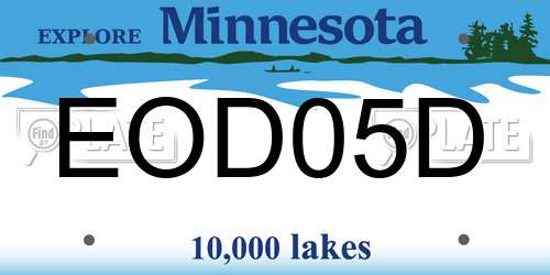 EOD05D Minnesota License Plate