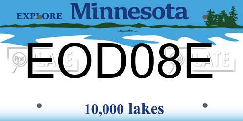 EOD08E Minnesota License Plate