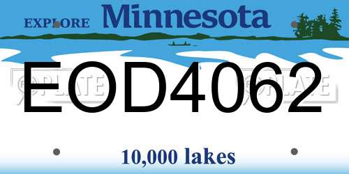 EOD4062 Minnesota License Plate