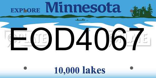 EOD4067 Minnesota License Plate
