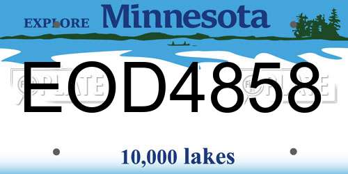 EOD4858 Minnesota License Plate