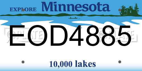 EOD4885 Minnesota License Plate