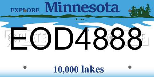 EOD4888 Minnesota License Plate