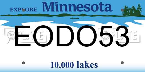 EODO53 Minnesota License Plate
