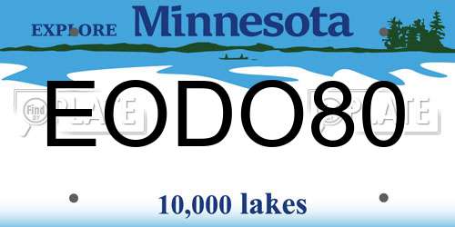 EODO80 Minnesota License Plate