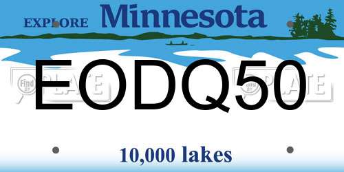 EODQ50 Minnesota License Plate