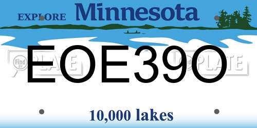 EOE39O Minnesota License Plate