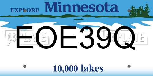 EOE39Q Minnesota License Plate