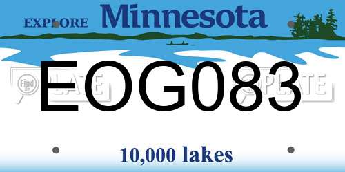 EOG083 Minnesota License Plate