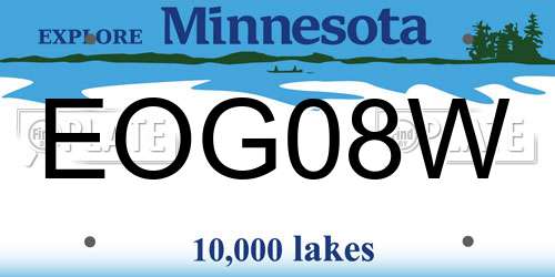 EOG08W Minnesota License Plate