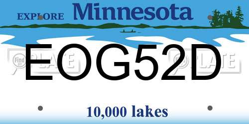 EOG52D Minnesota License Plate