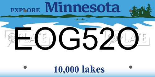 EOG52O Minnesota License Plate