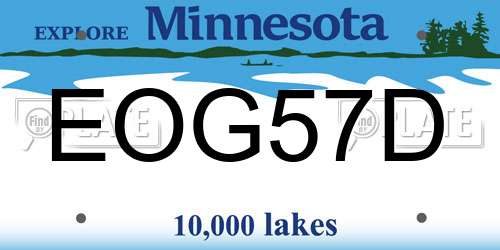 EOG57D Minnesota License Plate