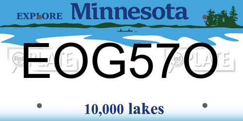 EOG57O Minnesota License Plate