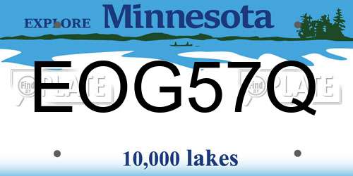 EOG57Q Minnesota License Plate
