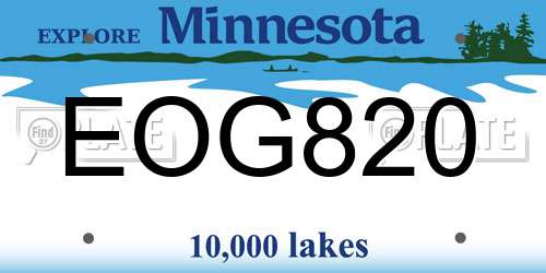 EOG820 Minnesota License Plate