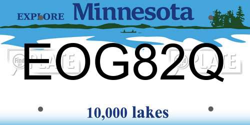 EOG82Q Minnesota License Plate