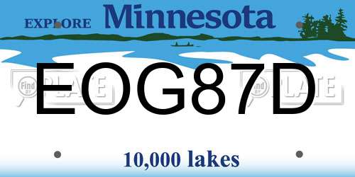 EOG87D Minnesota License Plate